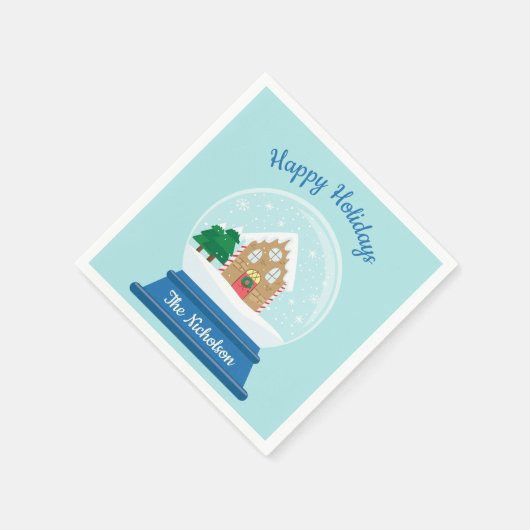 SERVIETTE EN PAPIER NOËL NEIGE GLOBE (Coin)