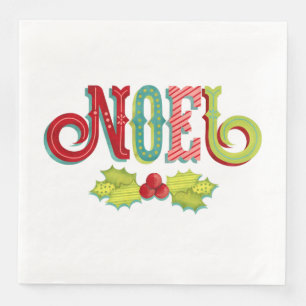 Serviette En Papier Noel Noël coloré