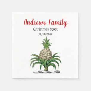 Serviette En Papier Noël Noël Noël Heraldique Ananas Crest Emblem