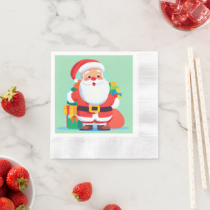 Serviette En Papier Noël Noël Noël Noël Fête Papier Napkin