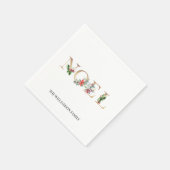 Serviette En Papier Noël Noel Vert Floral Famille (Coin)