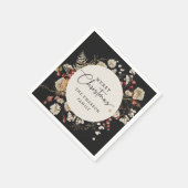 Serviette En Papier Noël noir (Coin)