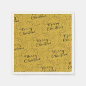 Serviette En Papier NOËL noir sans couture motif avec LIGNES (Devant)