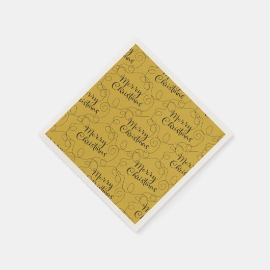 Serviette En Papier NOËL noir sans couture motif avec LIGNES (Coin)