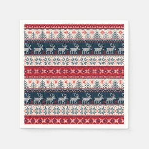 Serviette En Papier Noël nordique à thème moche Motif chevreuil