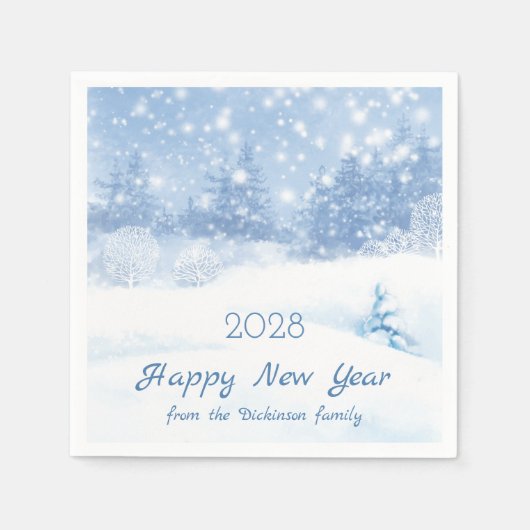 Serviette En Papier Noël, Nouvel An (Devant)