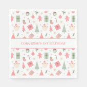 Serviette En Papier Noël Oh Quel Amusant Premier Anniversaire (Devant)