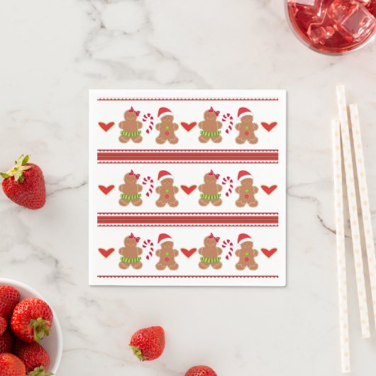 Serviette En Papier Noël pain d'épice biscuit fêtes papier serviettes (En situation)