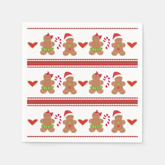 Serviette En Papier Noël pain d'épice biscuit fêtes papier serviettes (Devant)
