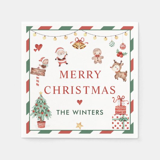 Serviette En Papier Noël père Noël (Devant)