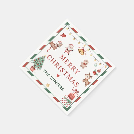 Serviette En Papier Noël père Noël (Coin)