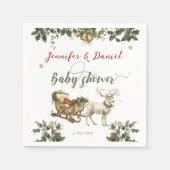 Serviette En Papier Noël Père Noël Baby Winter Red Green Baby shower (Devant)