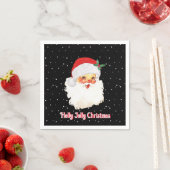 Serviette En Papier Noël Père Noël en noir (En situation)