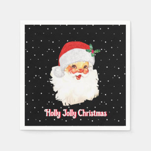 Serviette En Papier Noël Père Noël en noir