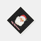 Serviette En Papier Noël Père Noël en noir (Coin)