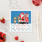Serviette En Papier Noël Père Noël et Mme Claus de couleur (En situation)