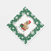 Serviette En Papier Noël Père Noël Goldendoodle (rouge or) Chien migno (Coin)