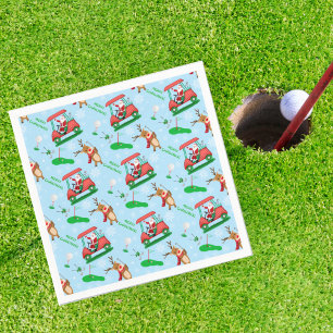 Serviette En Papier Noël Père Noël Golf avec Motif de rennes
