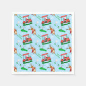 Serviette En Papier Noël Père Noël Golf avec Motif de rennes (Devant)