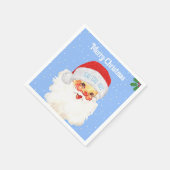 Serviette En Papier Noël Père Noël HO HO HO sur bleu clair (Coin)