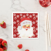 Serviette En Papier Noël Père Noël HO HO HO sur Red (En situation)