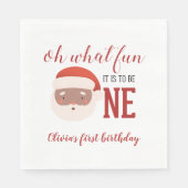 Serviette En Papier Noël Père Noël premier anniversaire (Devant)