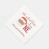 Serviette En Papier Noël Père Noël premier anniversaire (Coin)