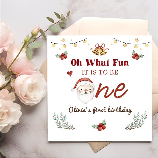 Serviette En Papier Noël Père Noël premier anniversaire