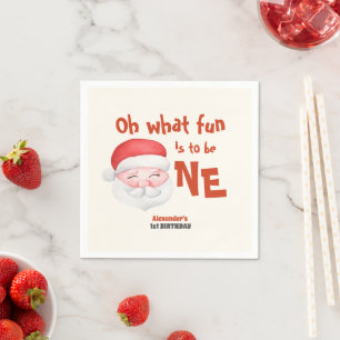 Serviette En Papier Noël Père Noël premier anniversaire
