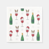 Serviette En Papier Noël Père Noël Reindeer Vin Fête de la neige (Devant)