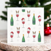 Serviette En Papier Noël Père Noël Reindeer Vin Fête de la neige