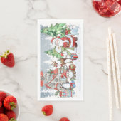 Serviette En Papier Noël Père Noël Snowman Rudolph (En situation)