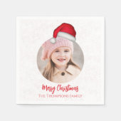 Serviette En Papier Noël Père Noël Vacances mignonne Simple Casquette  (Devant)