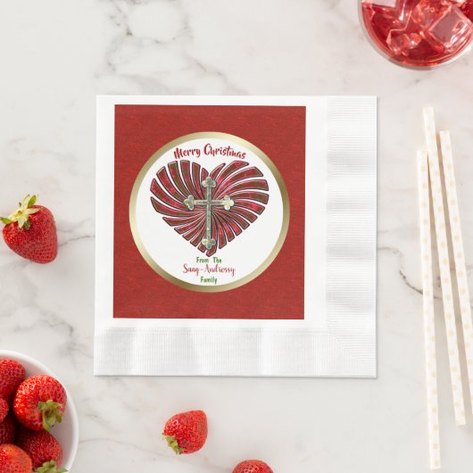 Serviette En Papier Noël personnalisé Cross-My-Heart (En situation)