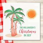 Serviette En Papier Noël personnalisé en Juillet Palmiers