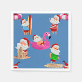 Serviette En Papier Noël plage santa claus vacances (Devant)