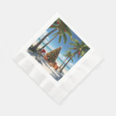 Serviette en papier Noël Plage Tropicale Palmier (Coin)