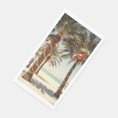 Serviette En Papier Noël Plage Tropicale Palmier (Coin)