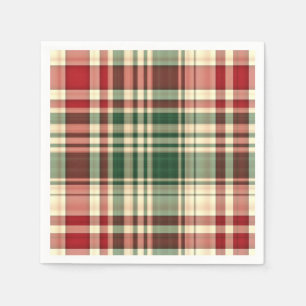 Serviette En Papier Noël Plaid 06-PAPIER PARTY NAPKINS