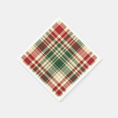 Serviette En Papier Noël Plaid 06-PAPIER PARTY NAPKINS (Coin)