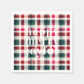 Serviette En Papier Noël Plaid moderne | Joyeux Joyeux (Devant)