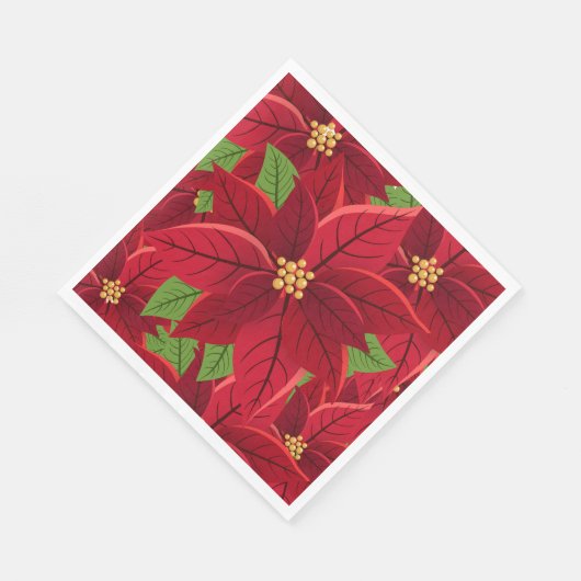 Serviette En Papier Noël Poinsettia (Coin)