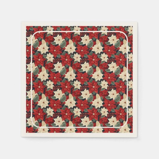 Serviette En Papier Noël Poinsettia (Devant)