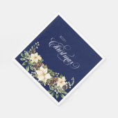 Serviette En Papier Noel Poinsettia bleu (Coin)