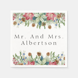 Serviette En Papier Noël Poinsettia Mariage personnalisé