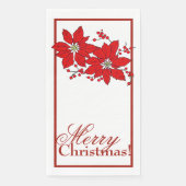 Serviette En Papier Noël Poinsettia Papier Serviettes d'hôtes (Devant)