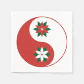 Serviette En Papier Noël Poinsettia Yin Yang (Devant)