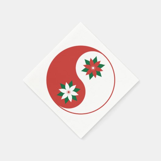 Serviette En Papier Noël Poinsettia Yin Yang (Coin)