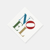 Serviette En Papier NOEL Pop Letter Art Inspiré Noël (Coin)