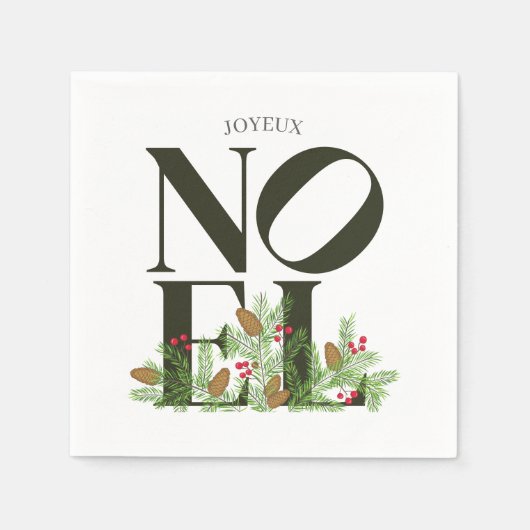 Serviette En Papier NOEL Pop Letter Art Inspiré Noël (Devant)